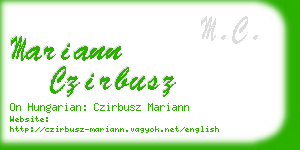 mariann czirbusz business card